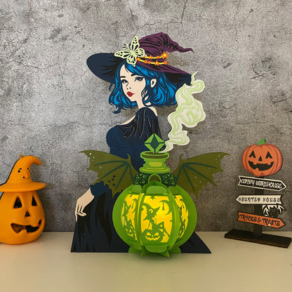 Witch 6 - 3D Halloween Paper Lantern File - Cricut File  - VEKTOR KRAFT