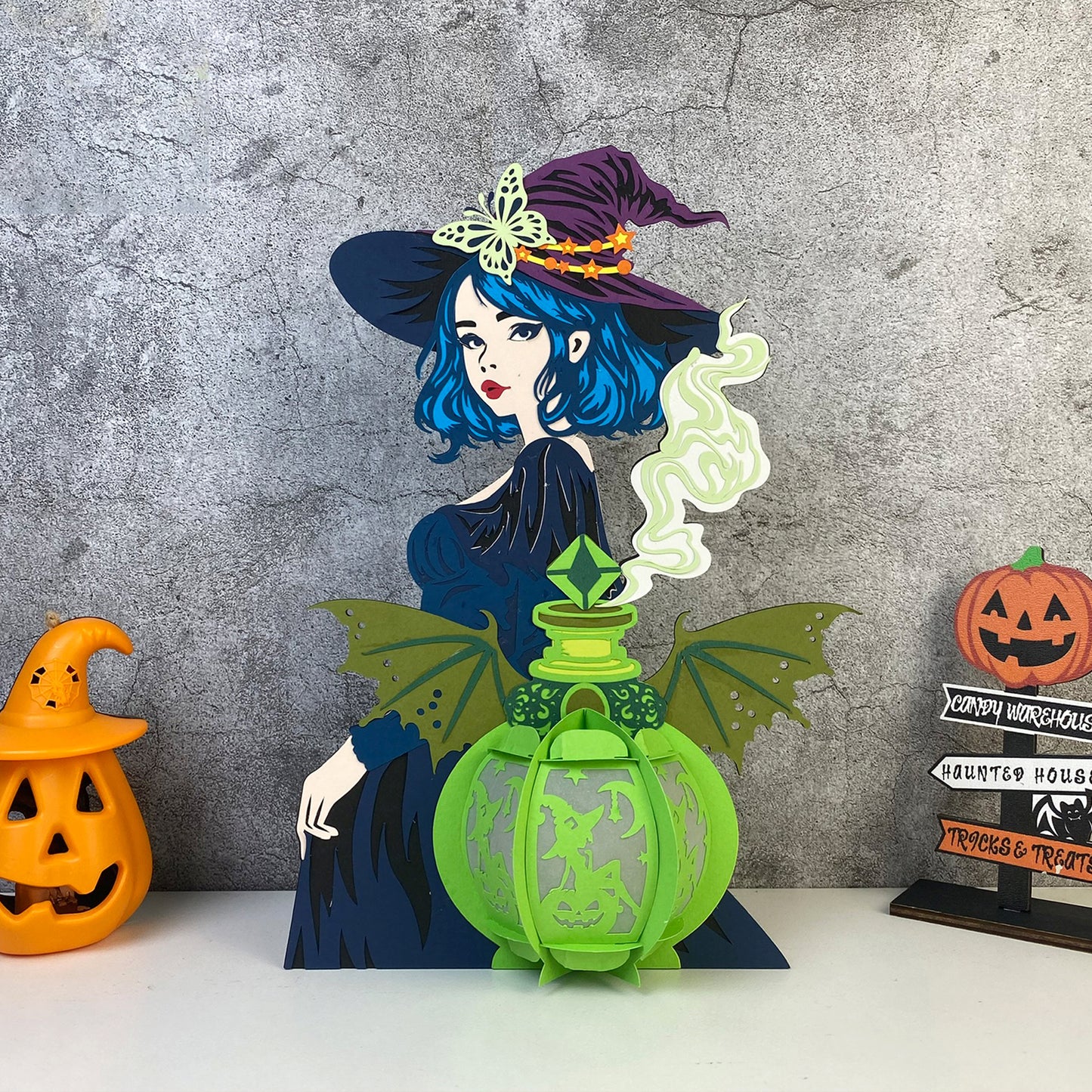 Witch 6 - 3D Halloween Paper Lantern File - Cricut File  - VEKTOR KRAFT