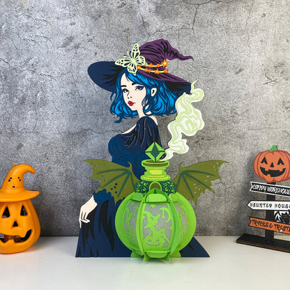 Witch 6 - 3D Halloween Paper Lantern File - Cricut File  - VEKTOR KRAFT