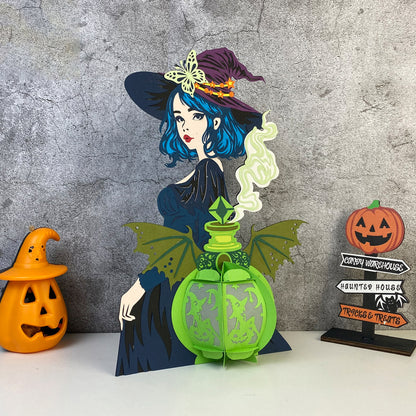 Witch 6 - 3D Halloween Paper Lantern File - Cricut File  - VEKTOR KRAFT
