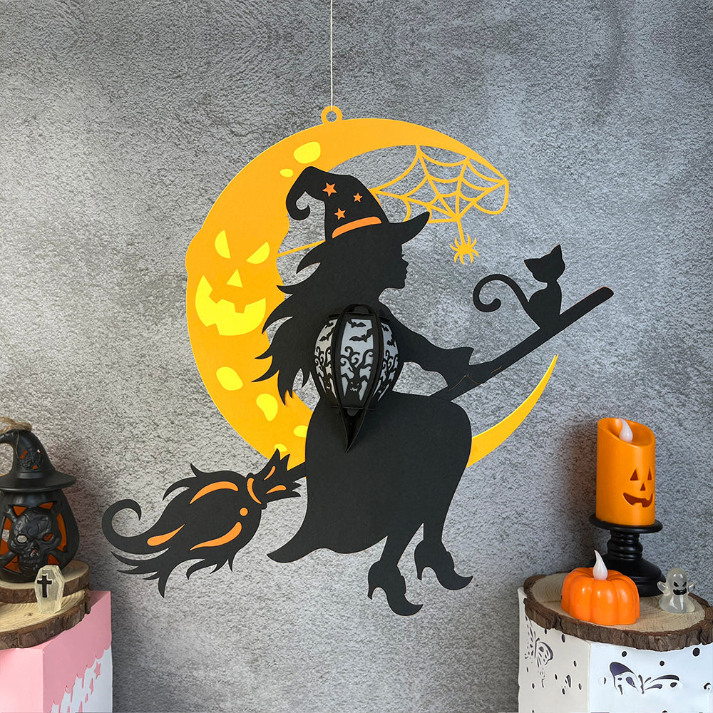 Witch - 3D Halloween Paper Lantern File - Cricut File  - VEKTOR KRAFT