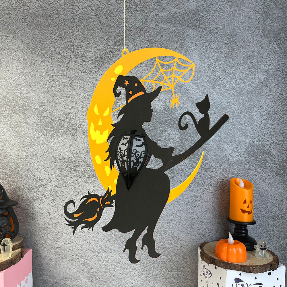 Witch - 3D Halloween Paper Lantern File - Cricut File  - VEKTOR KRAFT