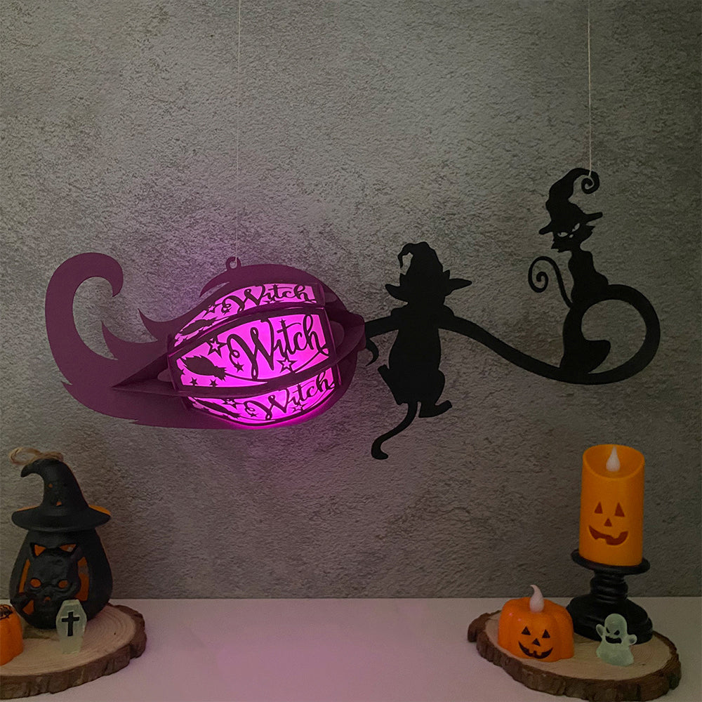 Witch's Broom - 3D Halloween Paper Lantern File - Cricut File  - VEKTOR KRAFT