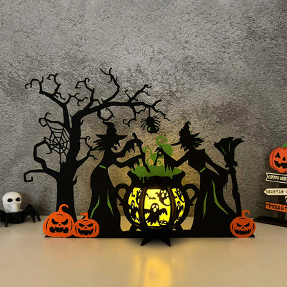 Witches Cauldron 3 - 3D Halloween Paper Lantern File - Cricut File  - VEKTOR KRAFT