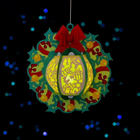 Wreath - 3D Christmas Lantern File - Cricut File  - VEKTOR KRAFT