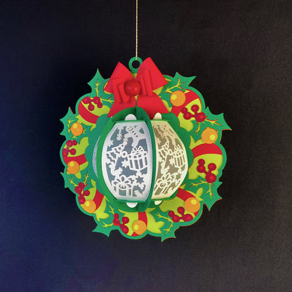 Wreath - 3D Christmas Lantern File - Cricut File  - VEKTOR KRAFT
