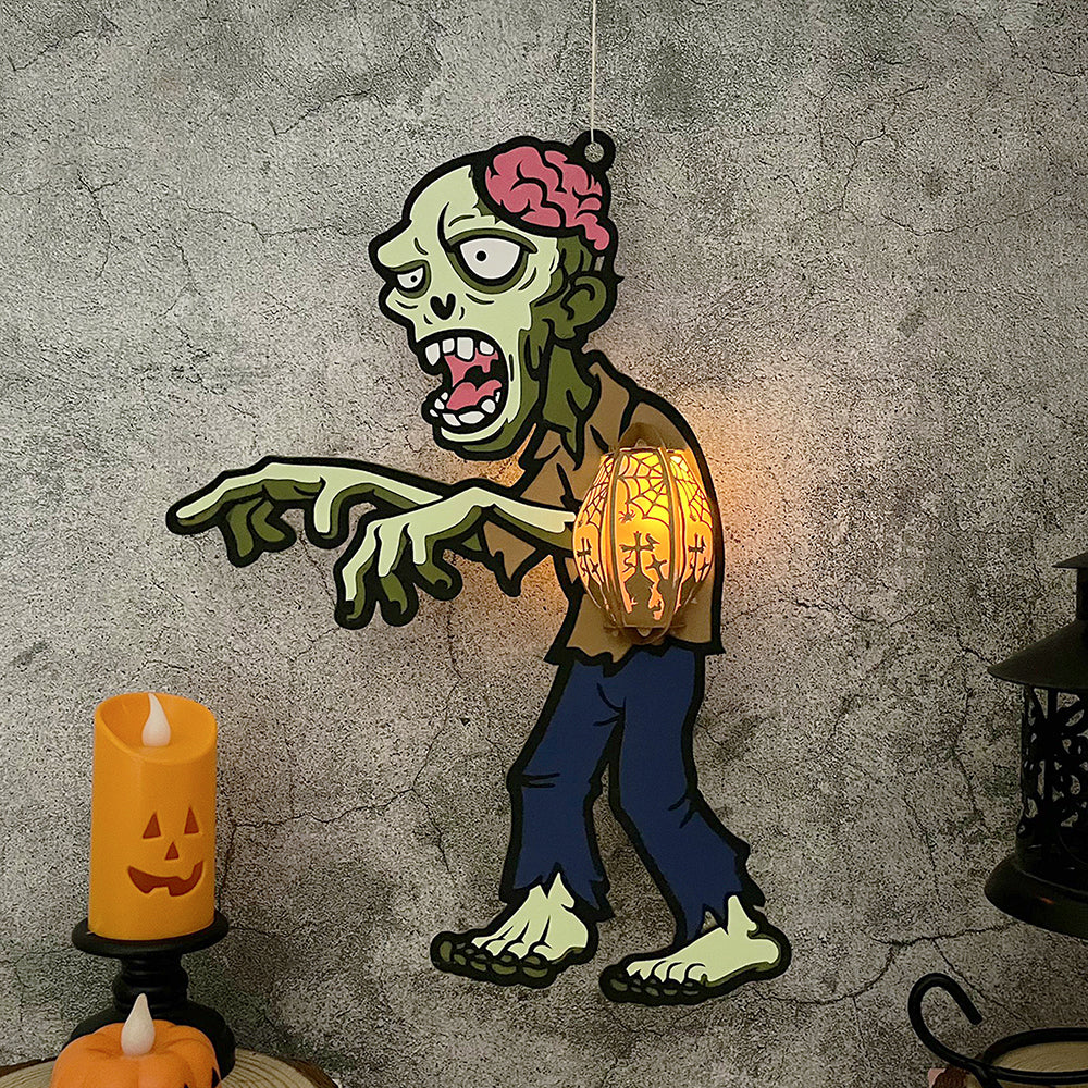 Zombie - 3D Halloween Paper Lantern File - Cricut File  - VEKTOR KRAFT