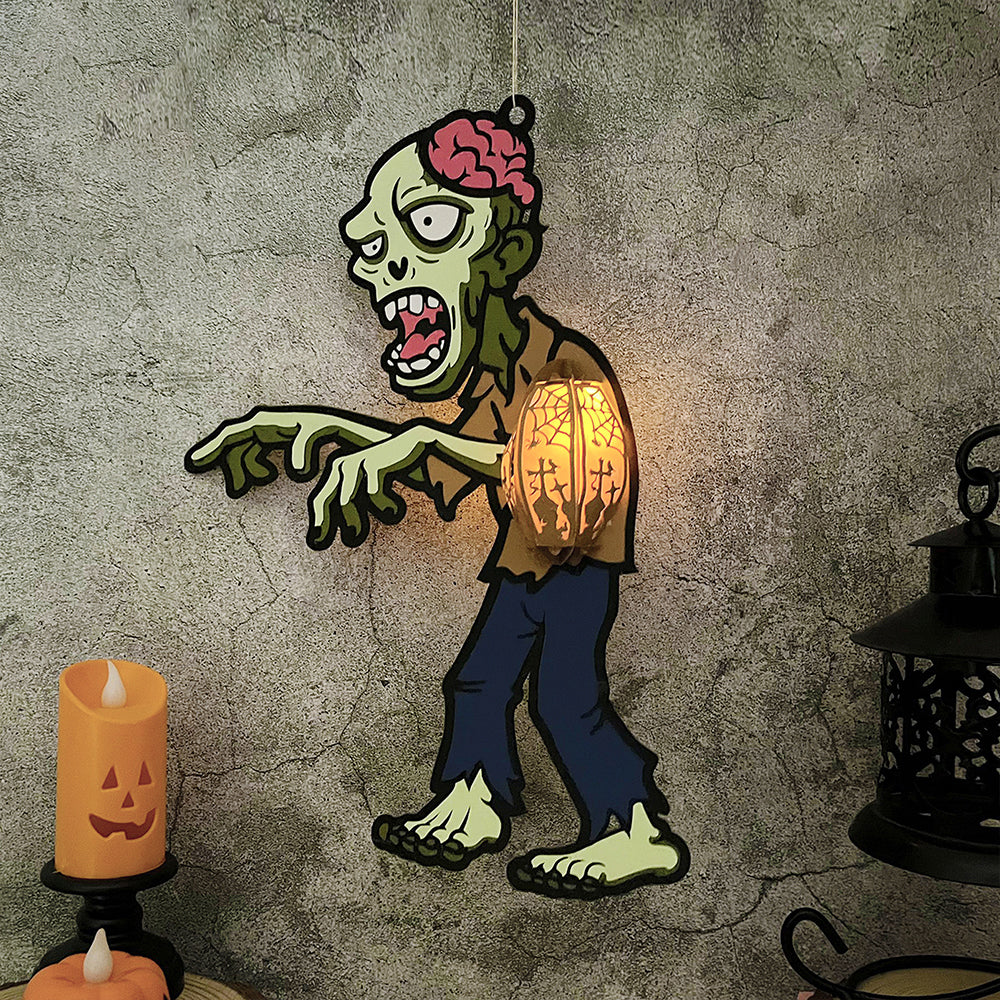 Zombie - 3D Halloween Paper Lantern File - Cricut File  - VEKTOR KRAFT