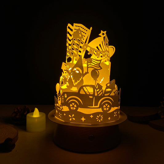4th Of July 1 - 3D Dome Lantern File - Cricut File  - VEKTOR KRAFT