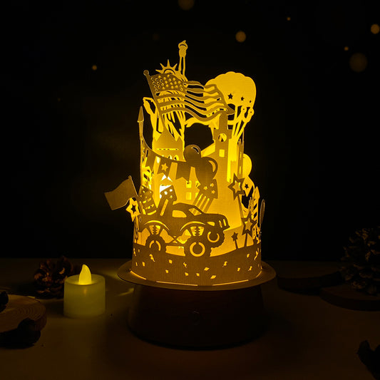 4th Of July 2 - 3D Dome Lantern File - Cricut File  - VEKTOR KRAFT