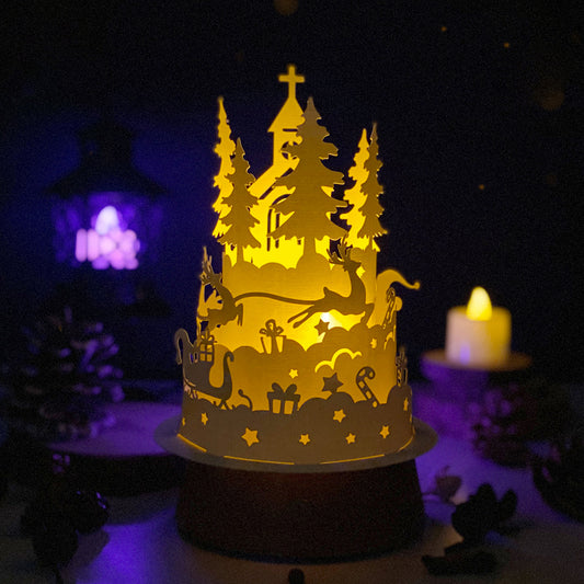 Christmas Santa Claus - 3D Dome Lantern File - Cricut File  - VEKTOR KRAFT