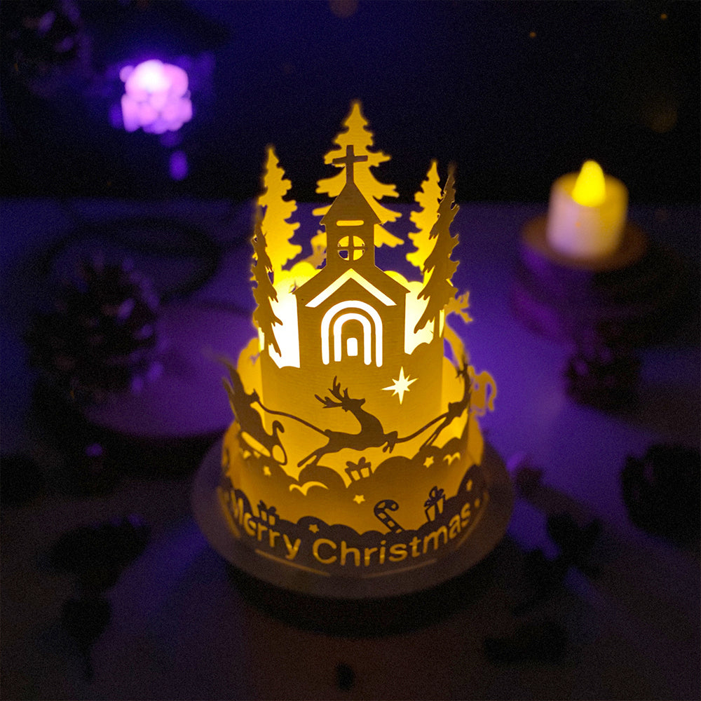 Christmas Santa Claus – 3D Lantern SVG File for Cricut & Silhouette