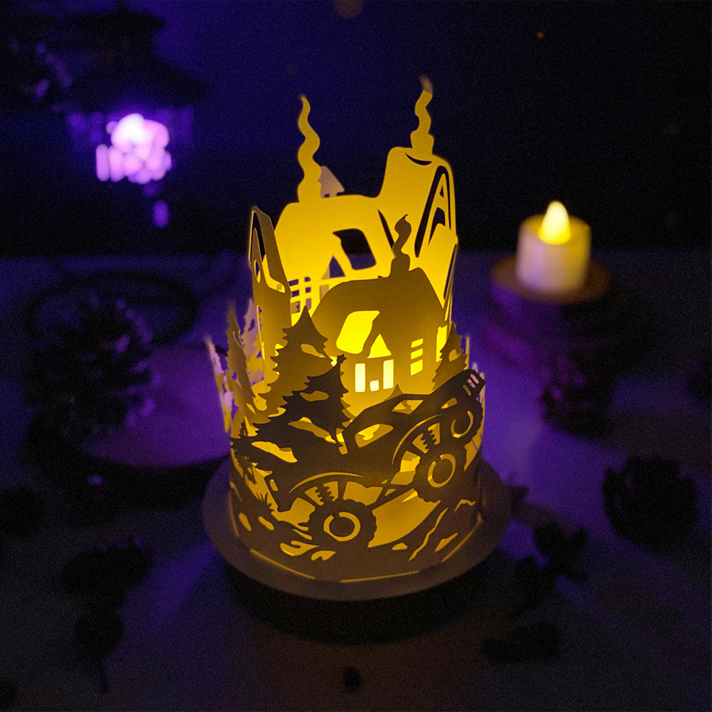 Christmas Truck – 3D Lantern SVG File for Cricut & Silhouette