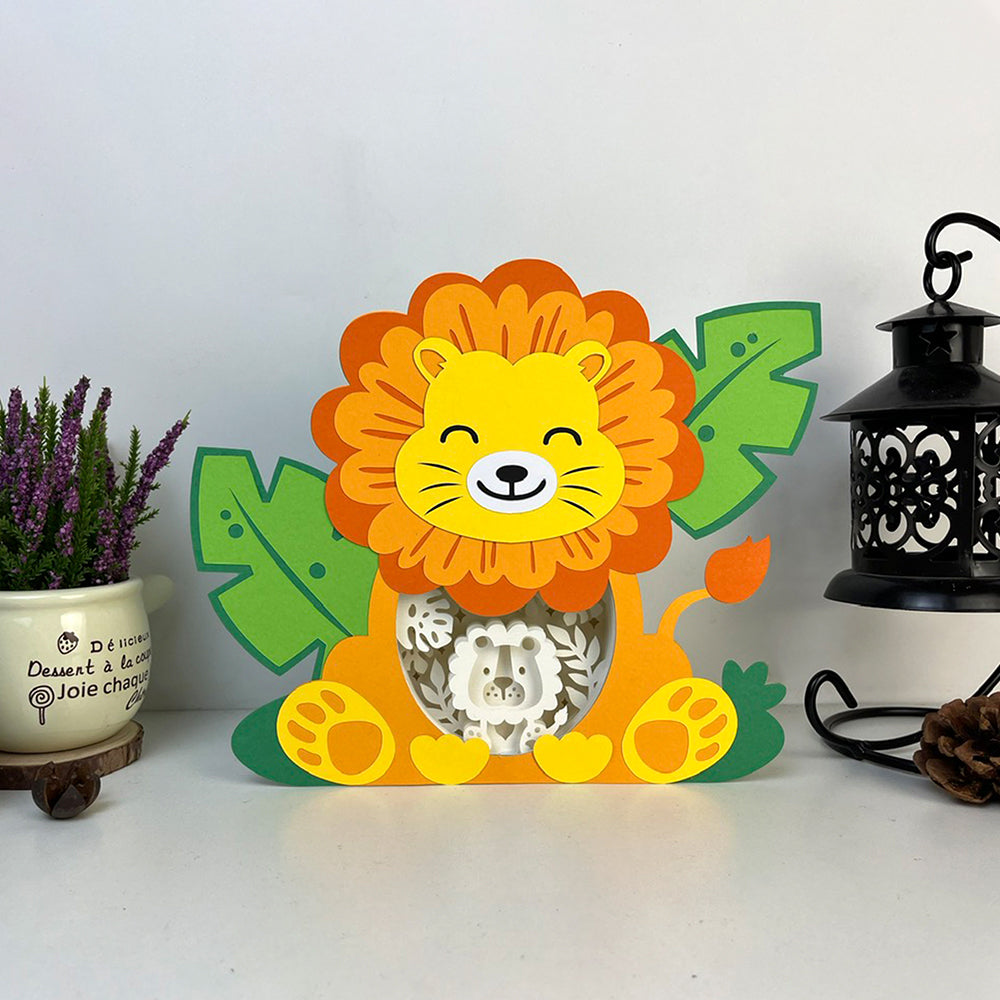 Lion – 3D Box SVG File for Cricut & Silhouette