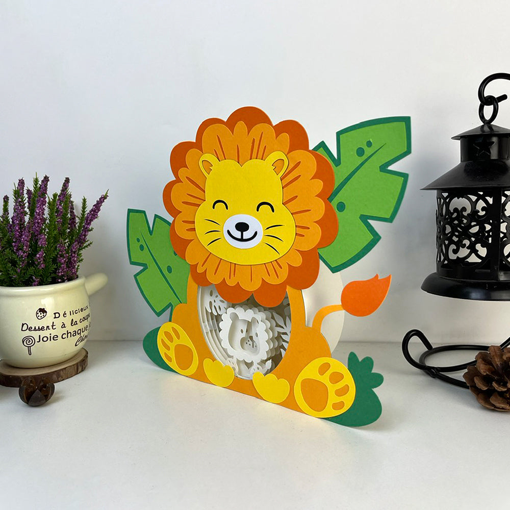 Lion – 3D Box SVG File for Cricut & Silhouette