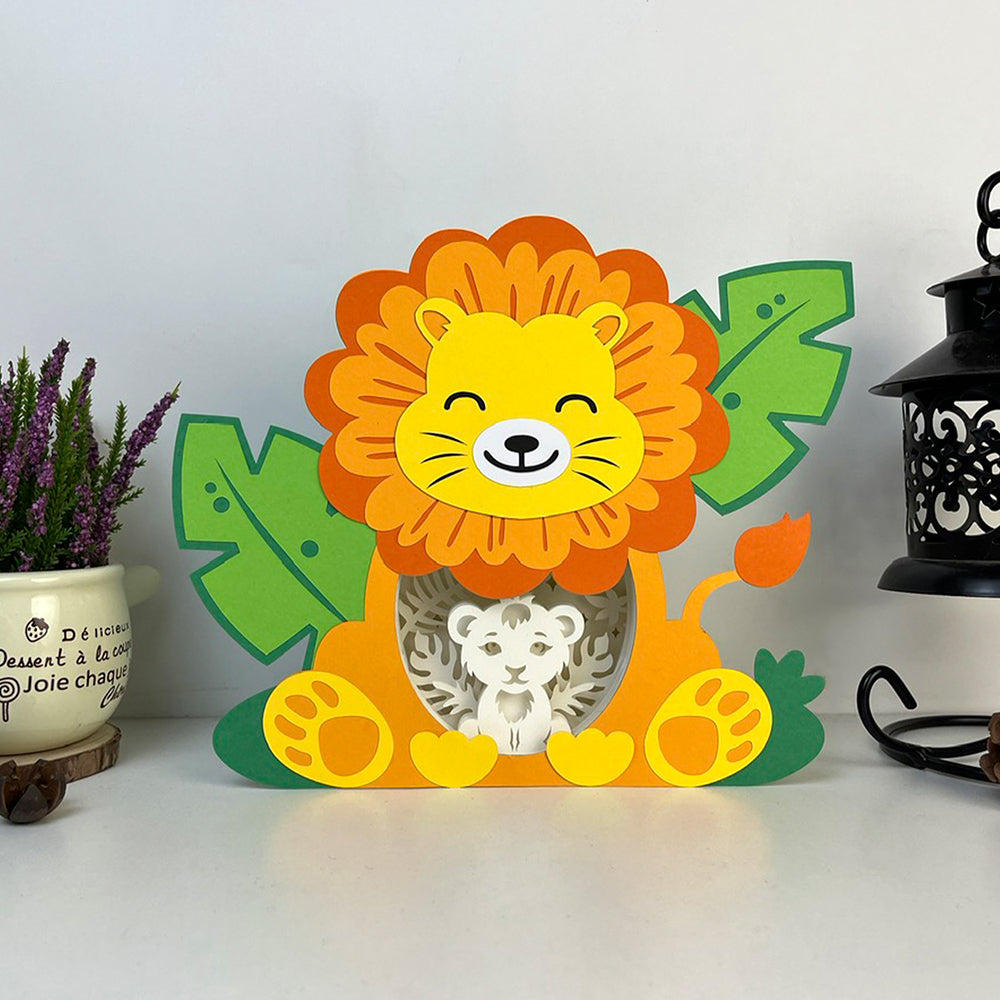 Lion 2 – 3D Box SVG File for Cricut & Silhouette