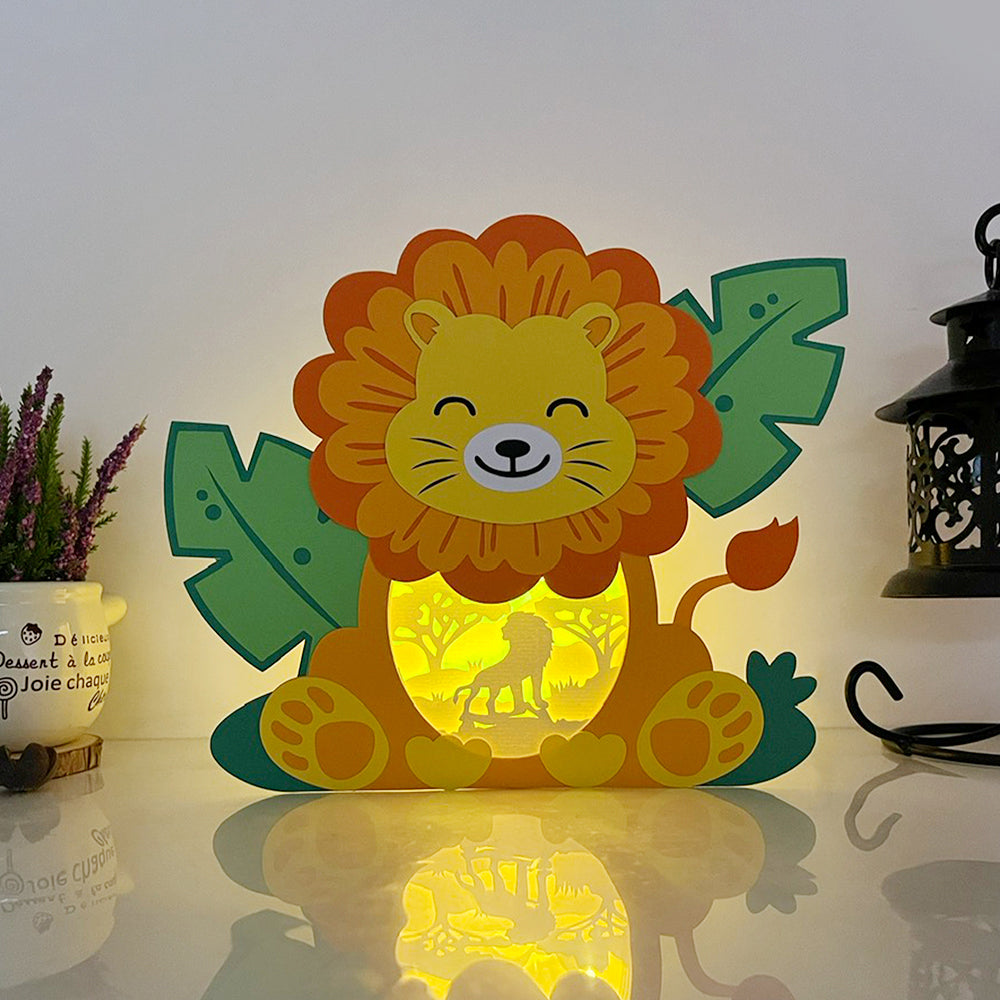 Lion 3 – 3D Box SVG File for Cricut & Silhouette