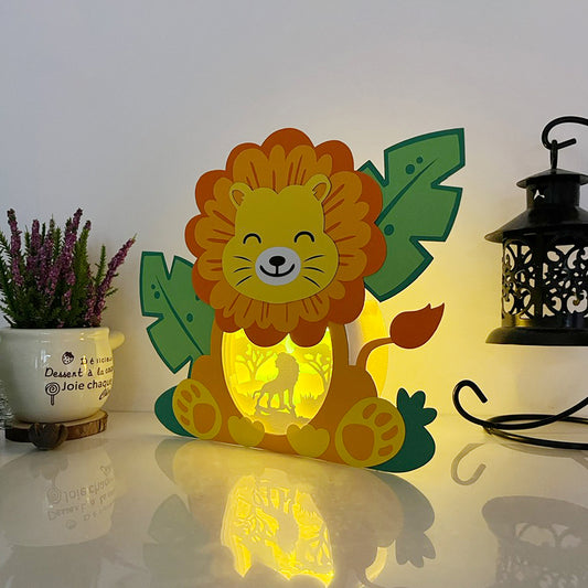 Lion 3 – 3D Box SVG File for Cricut & Silhouette