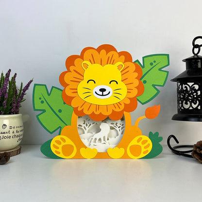 Lion 3 – 3D Box SVG File for Cricut & Silhouette