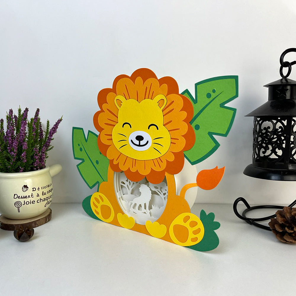 Lion 3 – 3D Box SVG File for Cricut & Silhouette