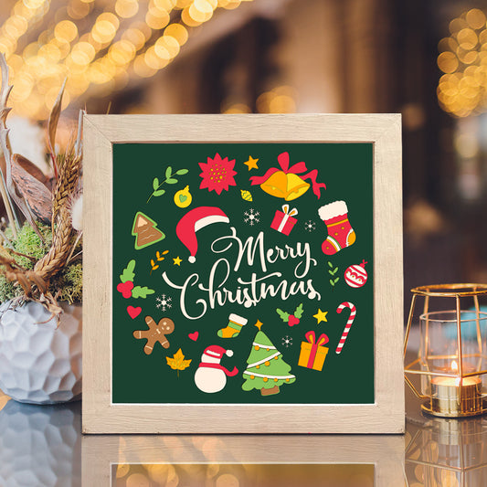 Merry Christmas 2 – 3D Shadow Box SVG File for Cricut & Silhouette