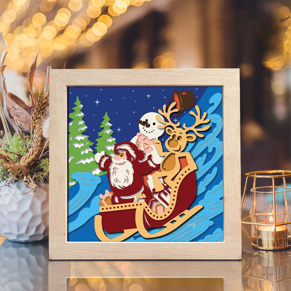 Merry Christmas 3 – 3D Shadow Box SVG File for Cricut & Silhouette