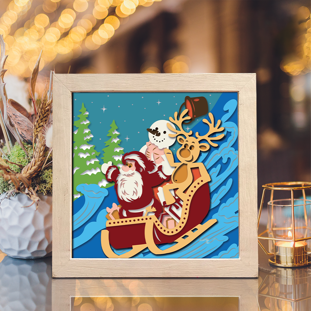Merry Christmas 3 – 3D Shadow Box SVG File for Cricut & Silhouette