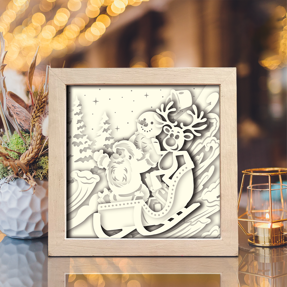 Merry Christmas 3 – 3D Shadow Box SVG File for Cricut & Silhouette