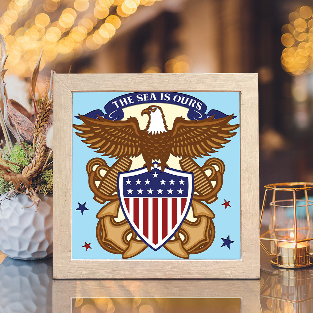 Navy – 3D Shadow Box SVG File for Cricut & Silhouette