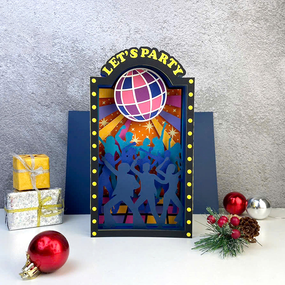 New Year Party – 3D Pop-Up Card SVG File for Cricut & Silhouette