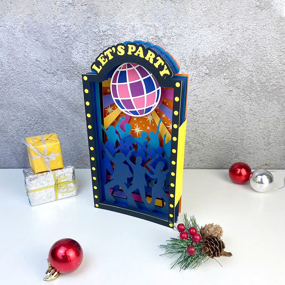 New Year Party – 3D Pop-Up Card SVG File for Cricut & Silhouette