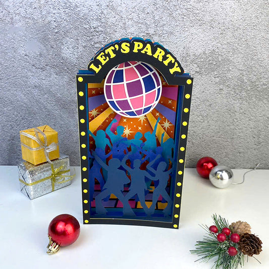 New Year Party  – 3D Paper Pop-up Card File - Cricut File - VEKTOR KRAFT