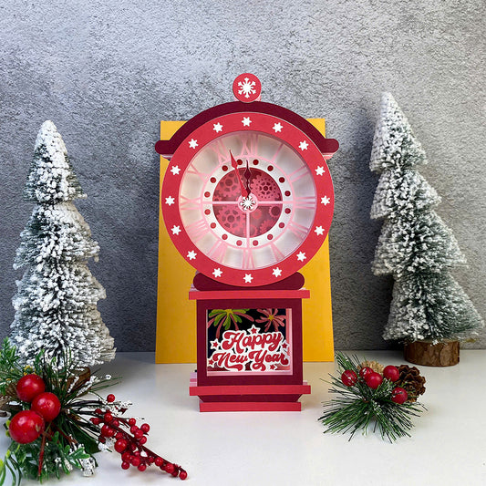 New Year – 3D Paper Pop-up Card File - Cricut File - VEKTOR KRAFT