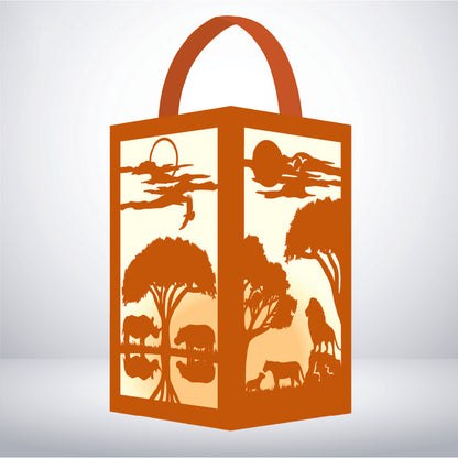 Africa Landspace - 3D Paper Lantern File 1  - Cricut File  - VEKTOR KRAFT