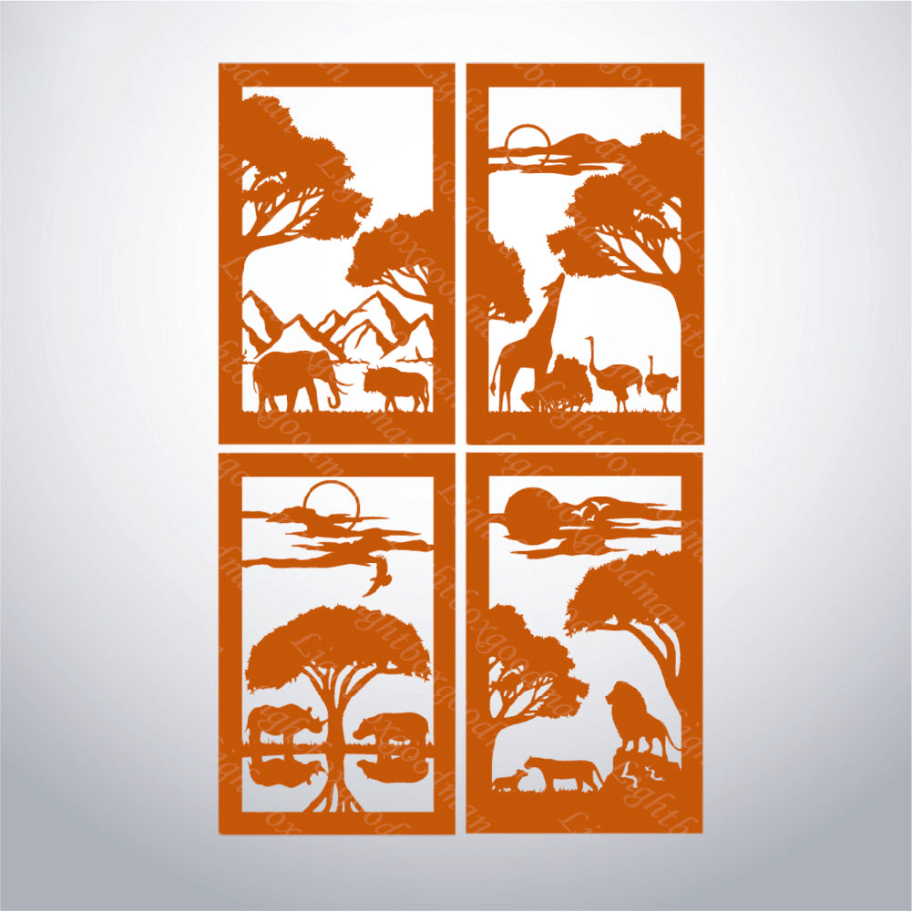 Africa Landspace - 3D Paper Lantern File 1  - Cricut File  - VEKTOR KRAFT