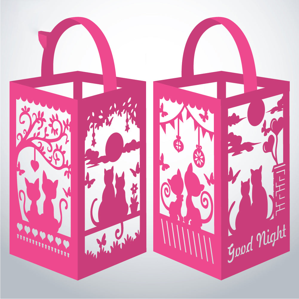 Cat Couple - 3D Paper Lantern File 1  - Cricut File  - VEKTOR KRAFT