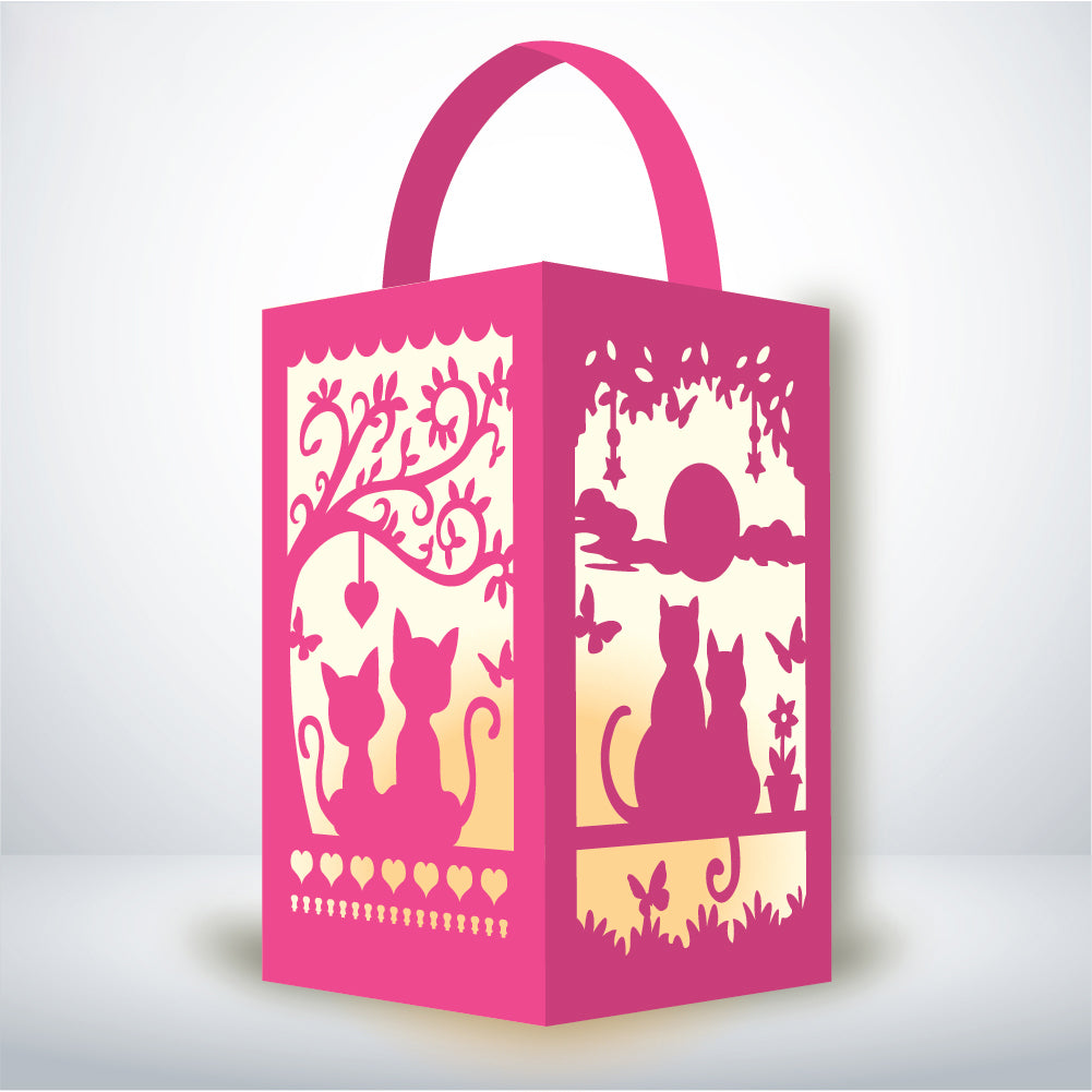 Cat Couple - 3D Paper Lantern File 1  - Cricut File  - VEKTOR KRAFT