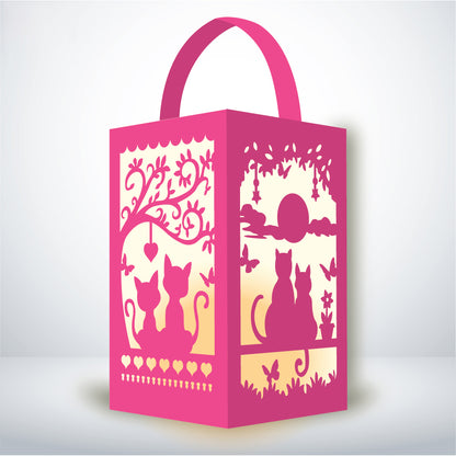 Cat Couple - 3D Paper Lantern File 1  - Cricut File  - VEKTOR KRAFT