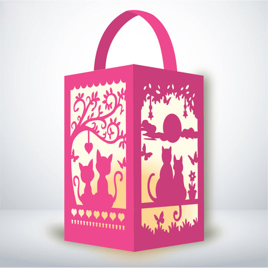 Cat Couple - 3D Paper Lantern File 1  - Cricut File  - VEKTOR KRAFT