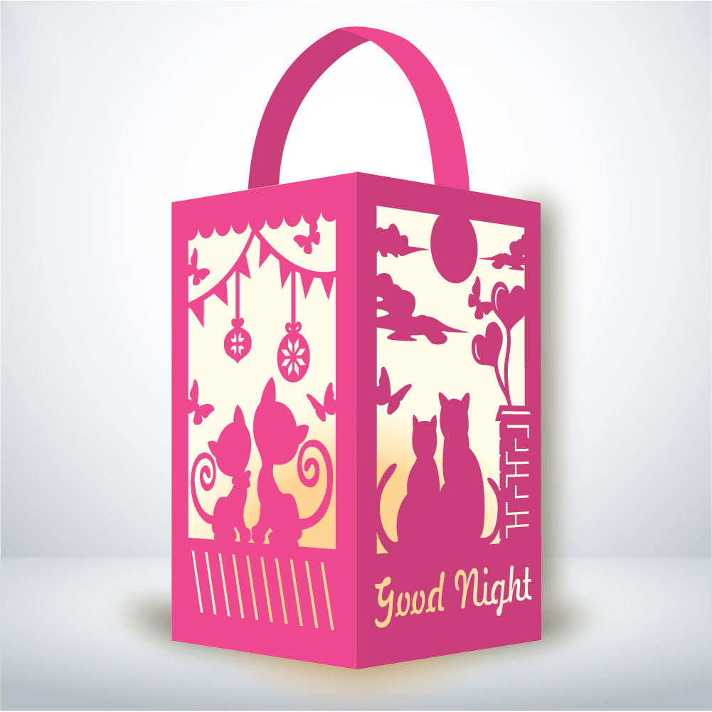 Cat Couple - 3D Paper Lantern File 1  - Cricut File  - VEKTOR KRAFT