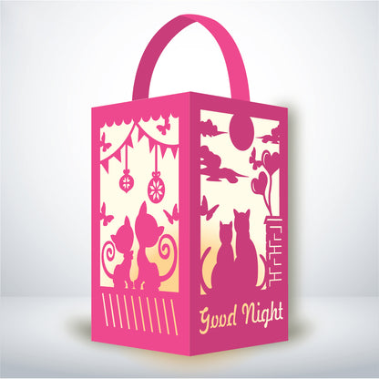 Cat Couple - 3D Paper Lantern File 1  - Cricut File  - VEKTOR KRAFT