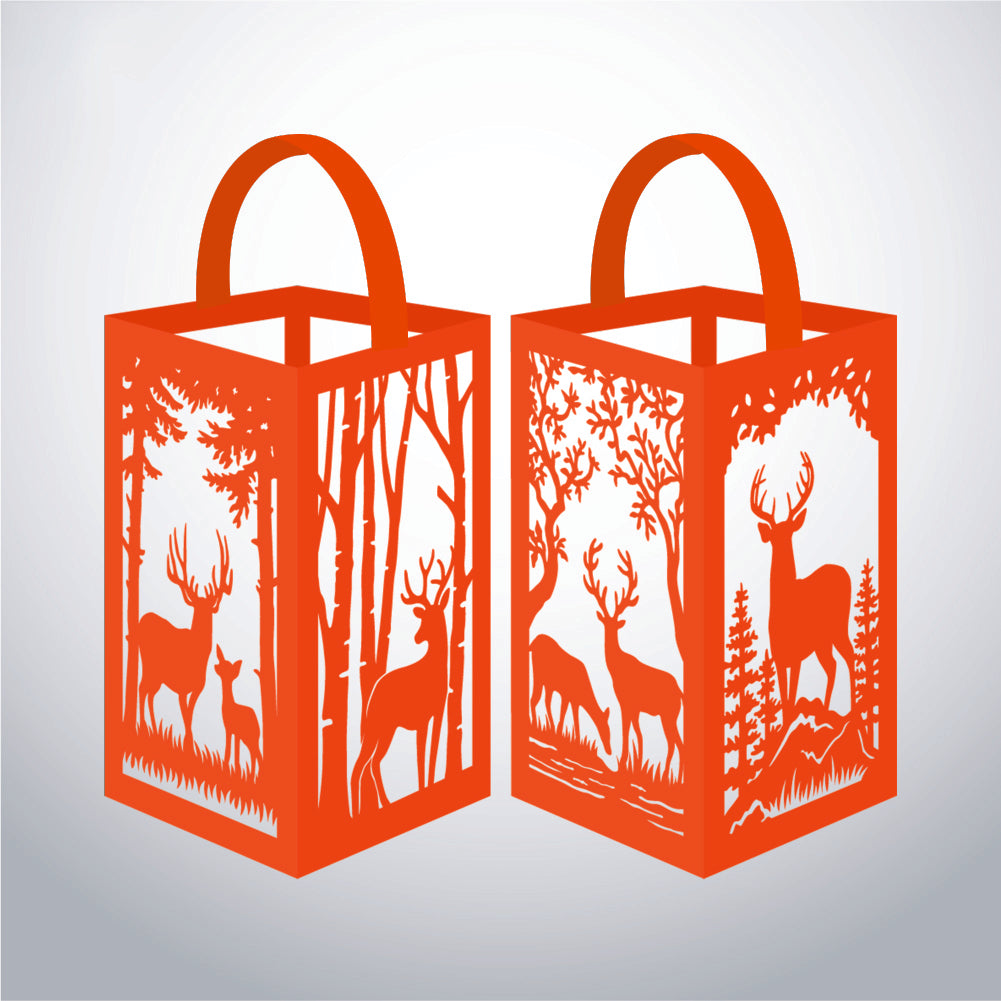 Deer - 3D Paper Lantern File 1  - Cricut File  - VEKTOR KRAFT