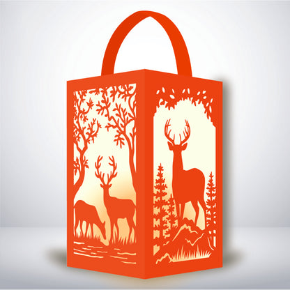 Deer - 3D Paper Lantern File 1  - Cricut File  - VEKTOR KRAFT