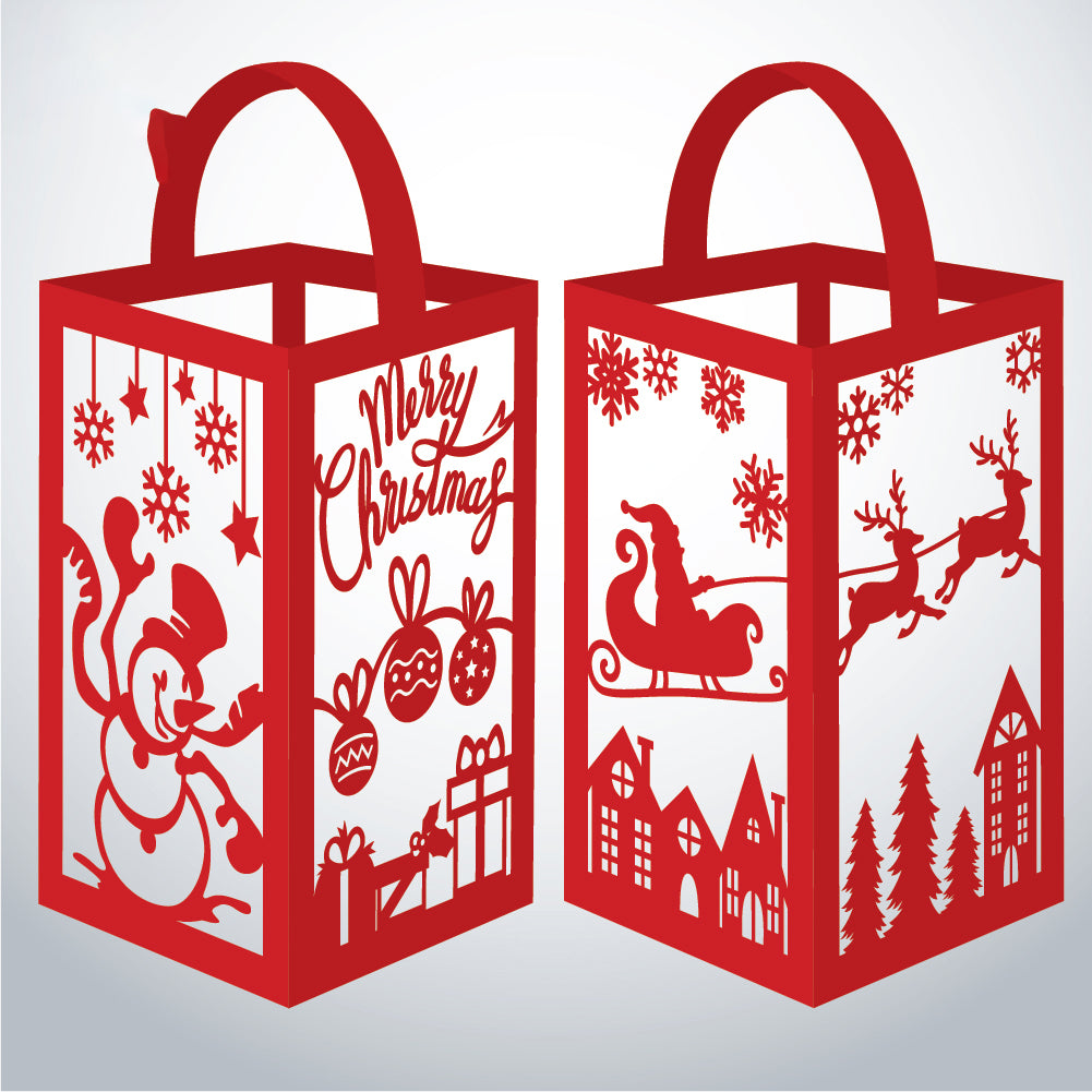 Merry Christmas - 3D Paper Lantern File 1  - Cricut File  - VEKTOR KRAFT