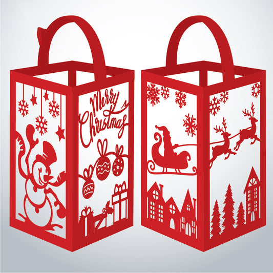 Merry Christmas - 3D Paper Lantern File 1  - Cricut File  - VEKTOR KRAFT
