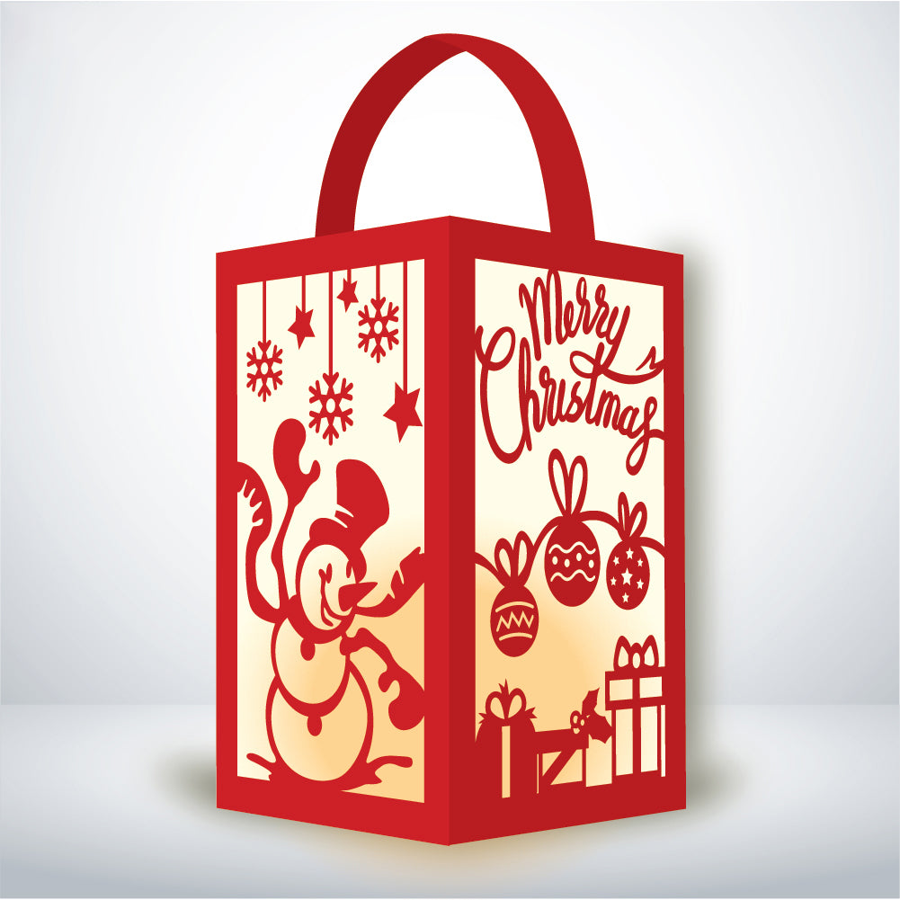Merry Christmas - 3D Paper Lantern File 1  - Cricut File  - VEKTOR KRAFT
