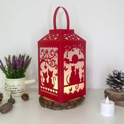 Cat Couple - 3D Paper Lantern File 2  - Cricut File  - VEKTOR KRAFT