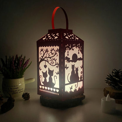 Cat Couple - 3D Paper Lantern File 2  - Cricut File  - VEKTOR KRAFT