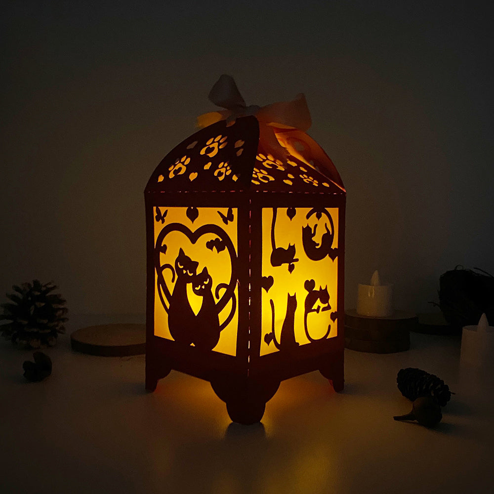 Cat Couple - 3D Paper Lantern File 3  - Cricut File  - VEKTOR KRAFT
