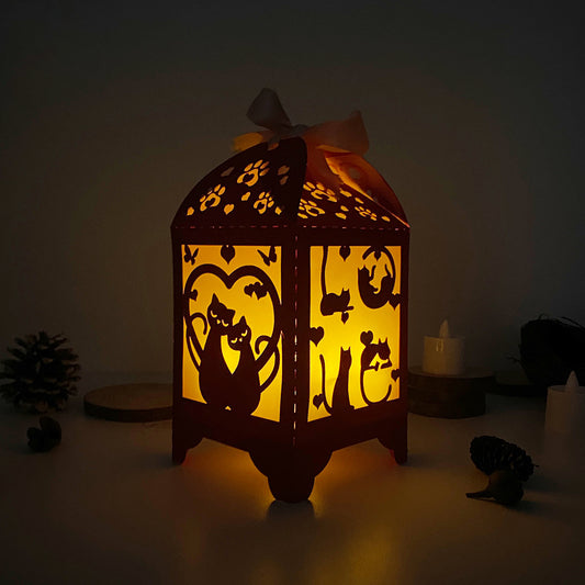 Cat Couple - 3D Paper Lantern File 3  - Cricut File  - VEKTOR KRAFT